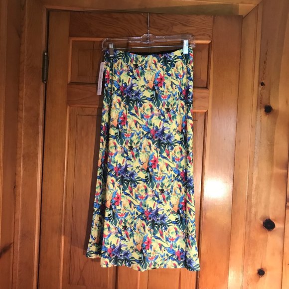 NWT AQUA - MARY KATRANTZOU Skirt with Parrots Size Medium. - Picture 2 of 4